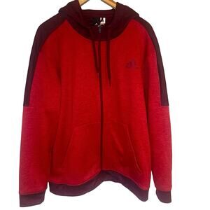 adidas TI Full Zip Hoodie Jacket NWT Men’s XL Burgundy Red Soft Fleece Lining